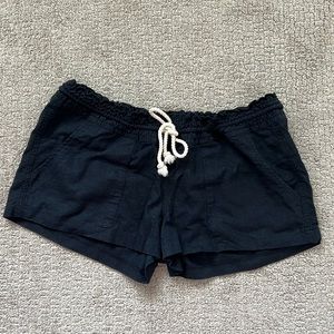 Roxy Oceanside Elasticized Shorts
 Black Linen Shorts
